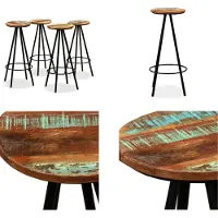 vidaXL Tabouret de bar 4 pcs. Vieux bois massif - Chaise de bar - Chaises de bar - Tabouret de bar - Chaise de cuisine