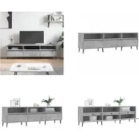 vidaXL Armoire TV gris béton 150x30x44,5 cm Bois composite - Armoire TV - Panneau TV - Tableau TV
