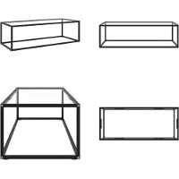 vidaXL Table basse noire avec verre trempé 120x50x35 cm - Table basse - Tables basses - Table d'appoint