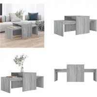 vidaXL Ensemble table basse Gris Sonoma 100x48x40 cm Bois composite - Table basse - Tables basses - Table d'appoint - Table de salon