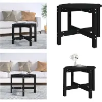 vidaXL Table basse noire Ø 62,5x45 cm Pin massif - Table basse - Tables basses - Table d'appoint - Table de salon