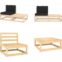 vidaXL Ensemble de salon de jardin 2 pièces avec coussins pin massif - Ensemble de salon de jardin - Ensemble de salon de jardin - Meubles de jardin en bois