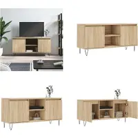vidaXL Armoire TV Chêne Sonoma 104x35x50 cm Bois composite - Armoire TV - Panneaux TV - Tableau TV