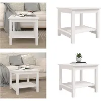 vidaXL Table basse Blanc 50x50x45 cm Pin massif - Table basse - Tables basses - Table basse - Table