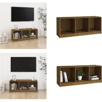vidaXL Armoire TV Marron Miel 104x33x41 cm Pin massif - Armoire TV - Meubles TV - Meubles TV