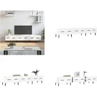 vidaXL Armoire TV Blanc brillant 150x36x30 cm Bois composite - Armoire TV - Meubles TV - Supports TV