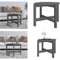 vidaXL Table basse Gris Ø 62,5x45 cm Pin massif - Table basse - Tables basses - Table d'appoint - Table de salon