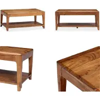 vidaXL Table basse en bois massif 88 x 50 x 38 cm - Table basse - Tables basses - Tables d'appoint