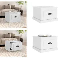 vidaXL Table basse blanche 50x50x35 cm Bois composite - Table basse - Tables basses - Table d'appoint - Table de salon