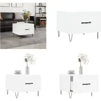 vidaXL Table basse Blanc 50x50x40 cm Bois composite - Table basse - Tables basses - Table d'appoint - Beistelltische