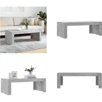 vidaXL Table basse gris béton 102x50x36 cm Bois composite - Table basse - Tables basses - Table d'appoint - Table de salon