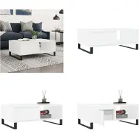 vidaXL Table basse Blanc 90x60x35 cm Bois composite - Table basse - Tables basses - Table basse