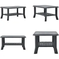 vidaXL Table basse Anthracite 90 x 60 x 46 cm Plastique - Table basse - Tables basses - Tables de jardin