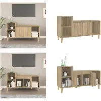 vidaXL Armoire TV Chêne Sonoma 100x35x55 cm Bois composite - Armoire TV - Meubles TV - Supports TV