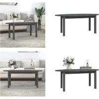 vidaXL Table basse Gris 110x55x45 cm Pin massif - Table basse - Tables basses - Table d'appoint - Table de salon