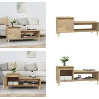 vidaXL Table basse Chêne Sonoma 100x50x45 cm Bois composite - Table basse - Tables basses - Table d'appoint - Table de salon