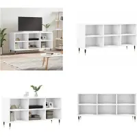 vidaXL Armoire TV Blanc 103,5x30x50 cm Bois composite - Armoire TV - Pied de TV - Tableau TV