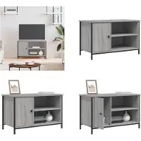 vidaXL Armoire TV Gris Sonoma 80x40x50 cm Bois composite - Armoire TV - Pied de TV - Meuble TV