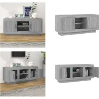 vidaXL Armoire TV Gris Sonoma 102x35x45 cm Bois composite - Armoire TV - Armoire TV - Lowboard - Armoire
