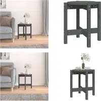 vidaXL Table basse Gris Ø 42,5x45 cm Pin massif - Table basse - Tables basses - Table d'appoint - Table de salon