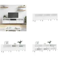 vidaXL Armoire TV Blanc 150x30x44,5 cm Bois composite - Armoire TV - Pied de TV - Tableau TV