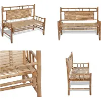 vidaXL Banc de jardin 120 cm bambou - Banc de jardin - Banc de terrasse - Banc de terrasse