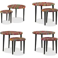 vidaXL Table basse set 2 pcs. Chindi Tissu Multicolore - Table basse - Table basse Chindi - Tables basses Chindi