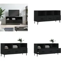 vidaXL Armoire TV Noir 102x36x50 cm Bois composite - Armoire TV - Meubles TV - Support TV
