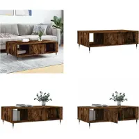 vidaXL Table basse Chêne fumé 104x60x35 cm Bois composite - Table basse - Tables basses - Table basse