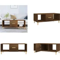 vidaXL Table basse brun aspect chêne 102x50x40 cm Bois composite - Table basse - Tables basses - Table d'appoint - Table de salon