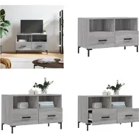 vidaXL Armoire TV Gris Sonoma 80x36x50 cm Bois composite - Armoire TV - Meubles TV - Support TV