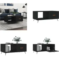 vidaXL Table basse noire 90x50x40 cm Bois composite - Table basse - Tables basses - Table d'appoint - Table de salon