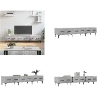 vidaXL Armoire TV gris béton 150x36x30 cm Bois composite - Armoire TV - Meubles TV - Supports TV