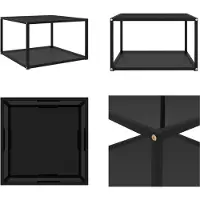 vidaXL Table basse noire 60x60x35 cm verre trempé - Table basse - Tables basses - Table à café