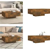 vidaXL Table basse chêne fumé 85x55x31 cm Bois composite - Table basse - Tables basses - Table d'appoint - Table d'accentuation