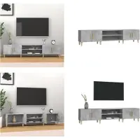 vidaXL Armoire TV gris béton 180x31,5x40 cm Bois composite - Armoire TV - Meubles TV - Support TV