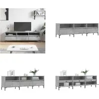 vidaXL Armoire TV gris béton 150x30x44,5 cm Bois composite - Armoire TV - Panneau TV - Tableau TV