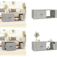 vidaXL Table basse gris béton 100x50,5x35 cm Bois composite - Table basse - Tables basses - Table d'appoint - Table de salon