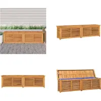 vidaXL Coffre de jardin avec sac 200x50x53 cm bois massif teck - Coffre de jardin - Coffres de jardin - Coffre de rangement