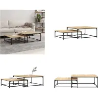 vidaXL Tables d'ensemble 2 pcs Sonoma Chêne Bois composite - Table d'ensemble - Tables d'ensemble - Tables empilables - Table basse d'ensemble