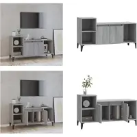 vidaXL Armoire TV Gris Sonoma 100x35x55 cm Bois composite - Armoire TV - Meubles TV - Support TV