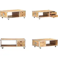 vidaXL Table basse 89x59x33 cm Bois de manguier massif rugueux - Table basse - Tables basses - Table d'appoint