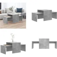vidaXL Ensemble table basse gris béton 100x48x40 cm Bois composite - Table basse - Tables basses - Table à café