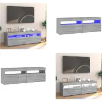 vidaXL Armoire TV avec lampes LED Gris Sonoma 120x35x40 cm - Armoire TV - Armoire TV Avec Lampes LED - Meubles TV