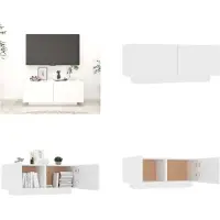 vidaXL Armoire TV Blanc 100x35x40 cm Bois composite - Armoire TV - Meubles TV - Armoire TV
