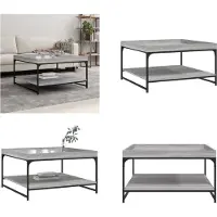 vidaXL Table basse Gris Sonoma 80x80x45 cm Bois composite et fer - Table basse - Tables basses - Table basse - Table