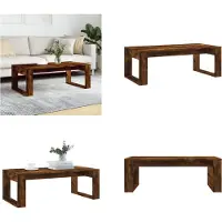 vidaXL Table basse chêne fumé 102x50x35 cm Bois composite - Table basse - Tables basses - Table d'appoint - Table de salon