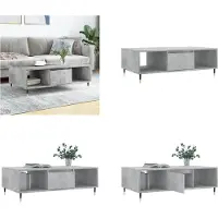 vidaXL Table basse gris béton 104x60x35 cm Bois composite - Table basse - Table basse basse - Table
