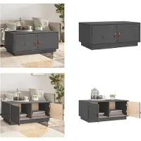 vidaXL Table basse Gris 80x50x35 cm Pin massif - Table basse - Tables basses - Table d'appoint - Table de salon