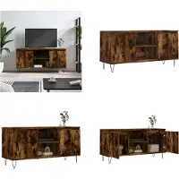 vidaXL Armoire TV chêne fumé 104x35x50 cm Bois composite - Armoire TV - Panneau TV - Tableau TV